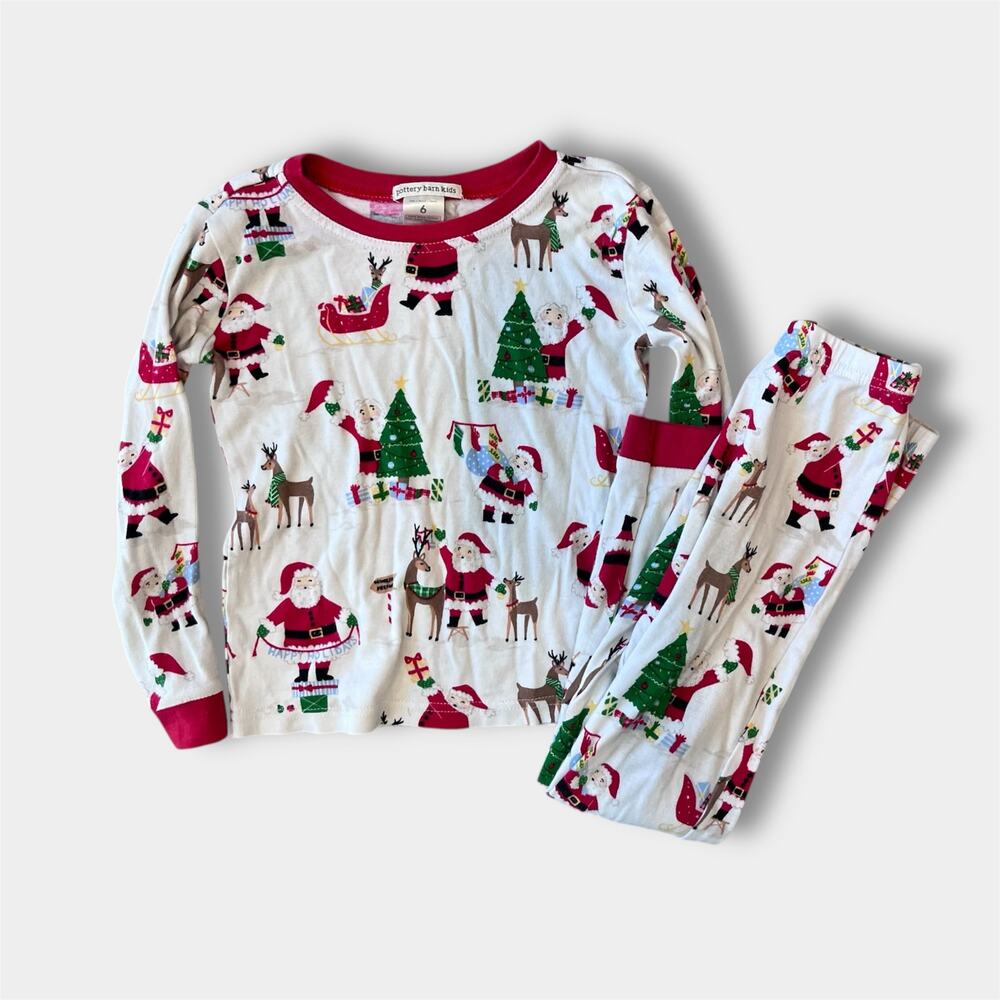 Pottery Barn Kids Christmas Santa Pajamas 6